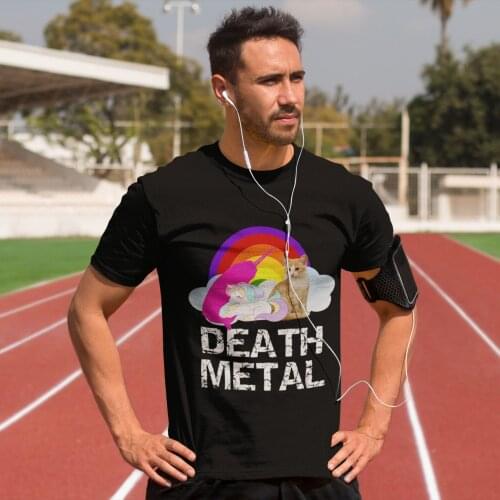 Death Metal Tee Shirt Casual Cotton T Shirt Short Sleeve Print High Street T-Shirt Mens 5XL