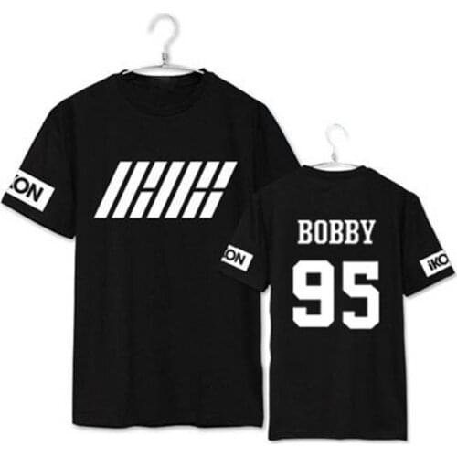 KPOP IKON Welcome Back Album Shirts K-POP Casual Cotton Tshirt T Shirt Short Sleeve Tops T-shirt DX304
