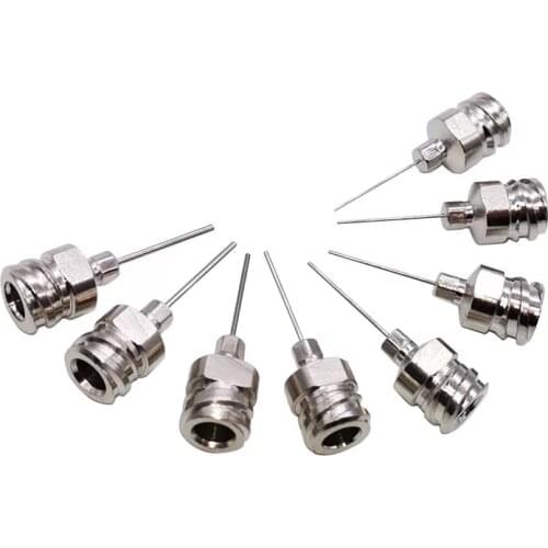 12PCS/LOT Double-thread Hub Luer lock Dispensing Needle All Metal 1/2inch-Cannula Blunt-end