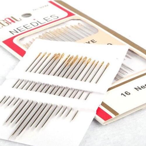 16PCS Needle Elderly Needle-side Hole Hand Stainless Steel Sewing Needless Threading Apparel Sewing Cross stitch Needle