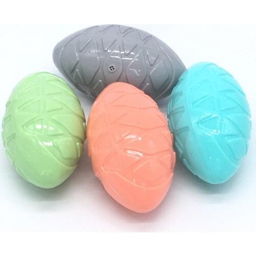 Pet Dog Chew Ball Toy Natural Non-toxic Rubber Rubgby Style Puppy Molar Bite Sound Toys Training Toy for Small Medium Large Dogs