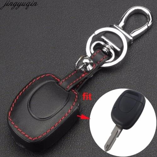 Jingyuqin New Replacement Letaher Cover Case Holder For Renault Clio Kangoo Master 1 Button Remote Key Shell Blank