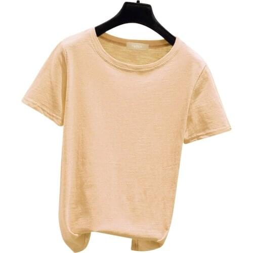 Quality classic casual breathable summer soft womens Short Sleeve T-Shirt