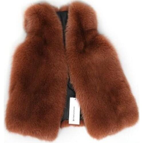 2020 hot sale New natural fox fur vest Real fox fur vest Winter high quality womens leather jacket