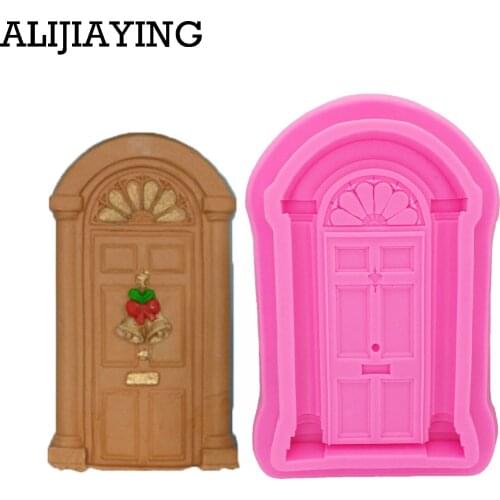 M0975 Retro Door Cake Border Silicone Molds Christmas Fondant Cake Decorating Gumpaste Chocolate Moulds