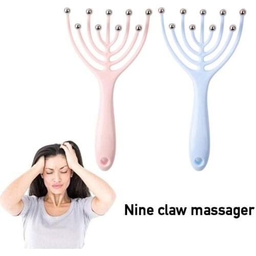 Nine Claw Head Massager Head Relax Massage Octopus Shape Scalp Relax Spa Deep Massage Nine Beads Design Massage Comb Health Care