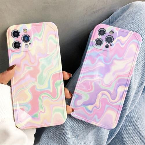 Fashion Colorful Water Ripples Soft Phone Case For iPhone 12 11 Pro Max XS Max XR X 7 8 Plus 12Mini SE2020 Shockproof Back Cover