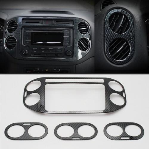 Fit For VW Volkswagen Tiguan 2010-2015 navigation Panel AC Air Outlet Vent Frame Cover Trim Sticker Auto Accessories