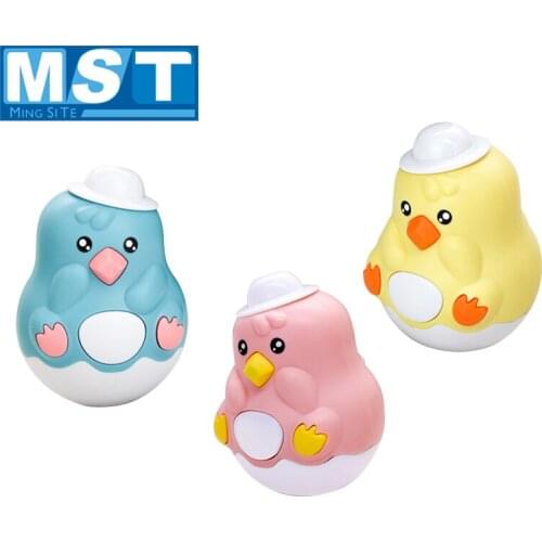 Early Learning Educational Baby Toys Games Magnetic Tumblers Cartoon Chick Doll Tumbler Chick Eat Bugs Catch Bug With Color Card