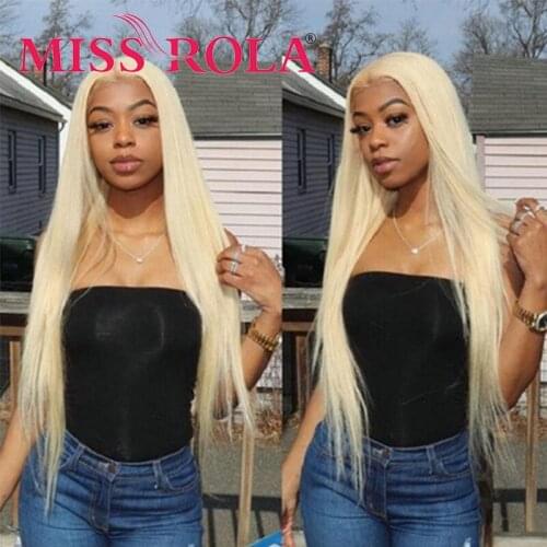 MISS ROLA Straight White Synthetic Heat Resistant Fiber Natural Color Daily Wearing Wigs