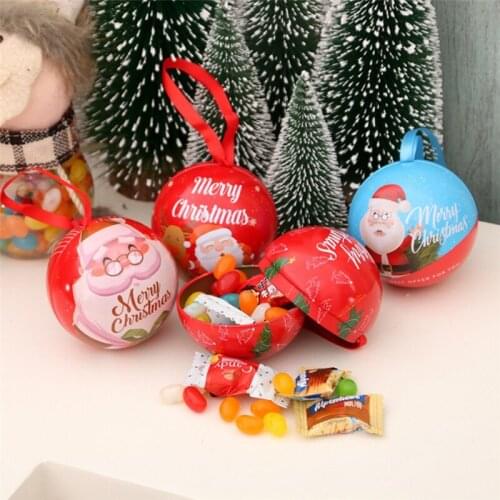 Christmas Candy Ball Jar Xmas Decorations for Home Child Kids Cute Christmas Candy Jars Storage Bottle Santa Xmas Tree Balls Dec