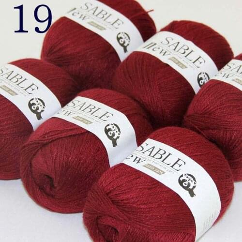 Sale 6*50gr Super Soft Pure Sable Cashmere Wrap Shawls Hand Knit Wool Crochet Yarn Burgundy 243-19-6