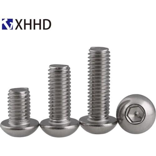 304 Stainless Steel Hex Button Head Socket Cap Screw Metric Thread Round Head Allen Mushroom Hexagon Machine Bolt M5 M6 M8