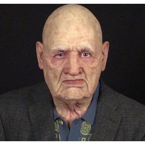 Old Men Halloween Silicone Headgear Masquerade Party Mask Horror Fun Props For Adults Women Men H9