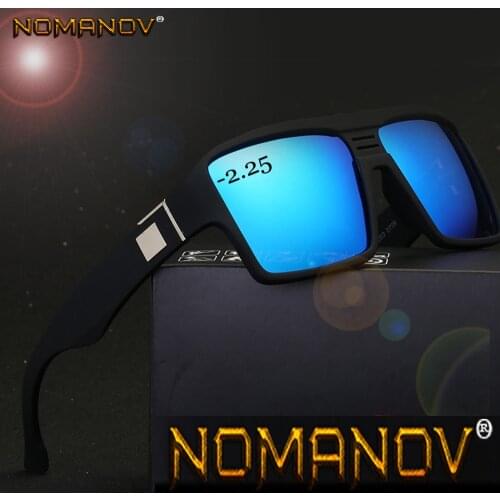 Trend Big Square Men Women Mirror Myopia Polarized Sunglasses Polarized Sun Glasses Custom Made Minus Prescription Lens -1 To -6