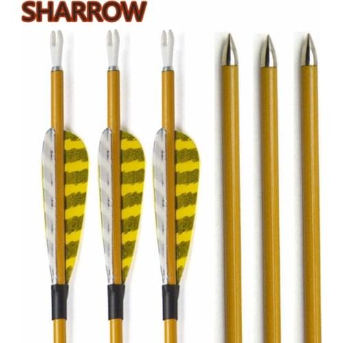 6Pcs 31" Archery Carbon Arrows Spine 900 Carbon Arrows with Natural Feather For Bow Outdoor Targeting Shooting Accessories