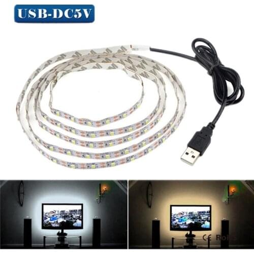 DC 5V USB LED Strip Light 2835SMD 50CM 1M 2M 3M 4M 5M Flexible Strip Lamp Decor Xmas Holiday light for TV Background Lighting