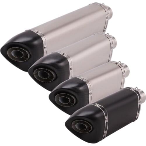 51mm Universal Motorcycle Tail Pipe With Muffler 345/400/495mm Stainless Steel And Carbon Fiber Exhaust System