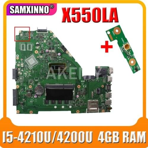 X550LA Motherboard I5-4210U/4200U CPU 4GB RAM(EDP)For Asus A550L X550LD R510L X550LC X550L laptop Motherboard X550LA Mainboard