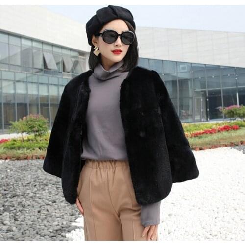 Real Rex Rabbit Coat Female 2020 Winter Jacket Women Natural Fur Korean Vintage Jackets Chaqueta Mujer MY3550
