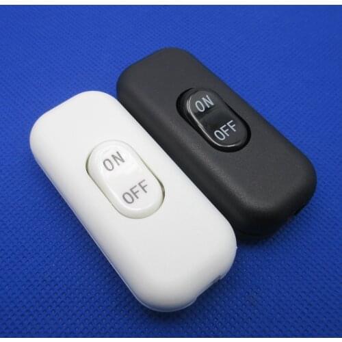 1pcs high quality Two-wire control ON/OFF Inline Switch white Black In line Table Lamp Desk Light Cord Cable Switch 110-250V 6A