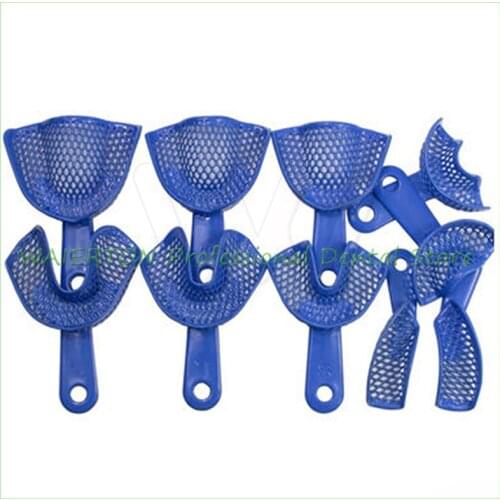 10 Pcs(5 Pairs) Plastic-Steel Dental Impression Trays Denture Model Materials