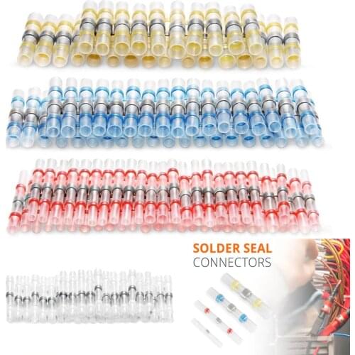 10/30/50PCS Waterproof Solder Seal Sleeve Splice Terminals Heat Shrink Electrical Wire Butt Connectors Kit Assortment 10-26AWG
