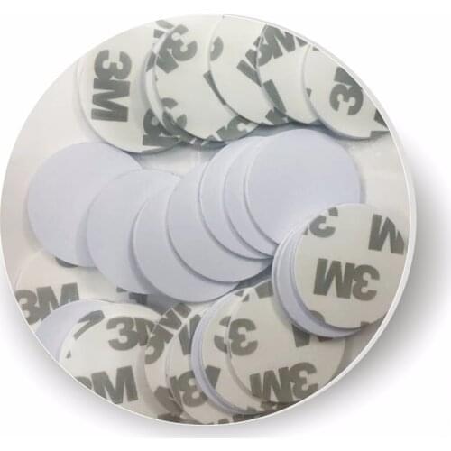 100pcs Free shipping 3M stickers coin type 125KHZ RFID coil card/ EM RFID chips /size:25mm