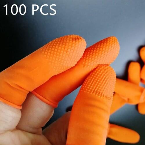 100PCS Disposable Latex Rubber Finger Cots Anti-static Fingertips Protector Gloves For Kitchen Accessories Anti infection New