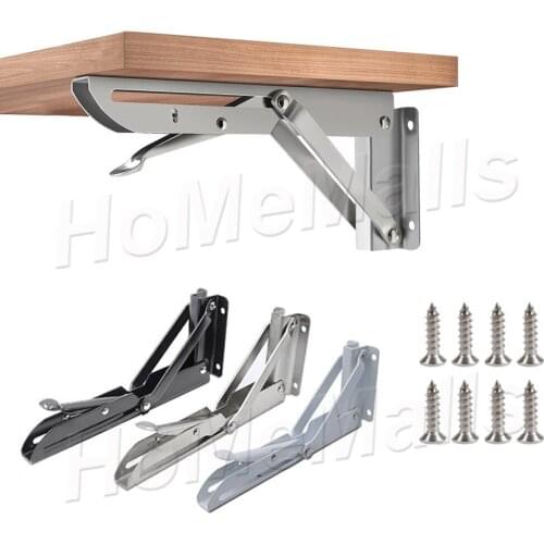 2pcs Folding Angle Brackets Triangle Adjustable Wall Mounted Shelf Bracket Strong Load Capacity DIY Table Bench Home Hardware