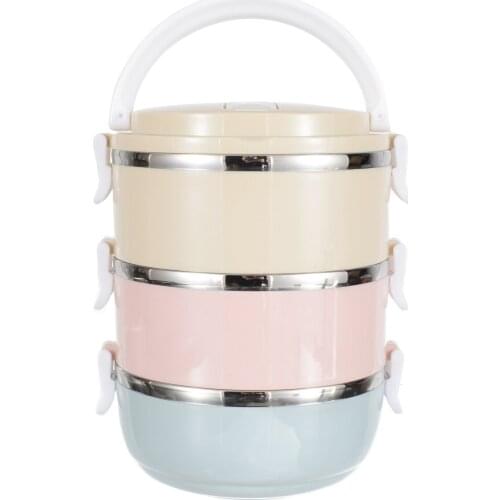 3 Tier Round Bento Lunch Box Stainless Steel Picnic Boxes Insulated Thermal Food Containers For Kitchen Camping Supplies