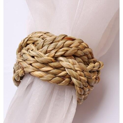 4pcs Simple high-end drum-shaped golden starry napkin ring Golden napkin buckle