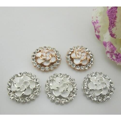 5pcs/lot Alloy Drop Oil Metal Buttons Diy Hair Accessories Bridal Headwear Material Decorative Buttons25mm
