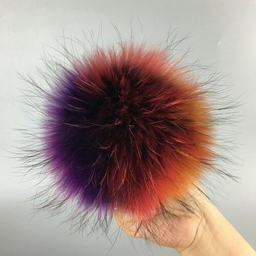 50 pieces /set 13-14cm Natural raccoon fur ball key chain fur hat Fur pom pom for shoes 100% real fur cap accessories