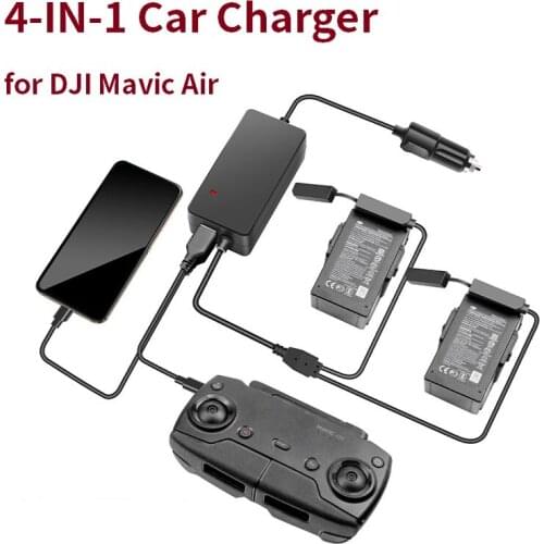 Mavic Air 4in1 Car Charger for DJI Mavic Air Camera Drone Battery Portable Smart Travel Charger Dual Output Charging Accessories