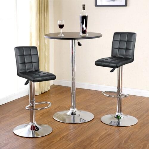 2pcs Bar Chair Modern Fashion Bar Chair Soft PU Leather Barstool Chair Swivel Adjustable High Bar Stool Kitchen Living Room HWC