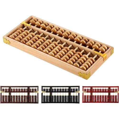 Vintage Style Wooden Abacus Rivets Design Overall Polishing Durable Professional 13 Column Calculator