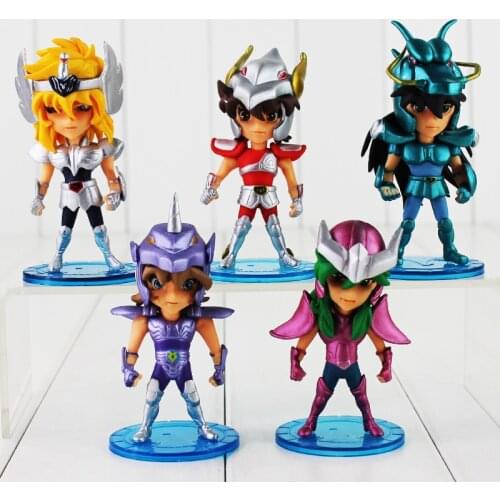 5pcs/set Q version Seiya 10cm PVC Action Figure Toys Collection Model Doll Christmas Gift For Boys Girls