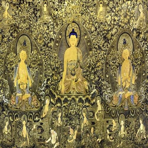 Photo wallpaper 3D stereo golden buddha Large mural wallpaper hotel themed restaurant living room entrance wallpaper