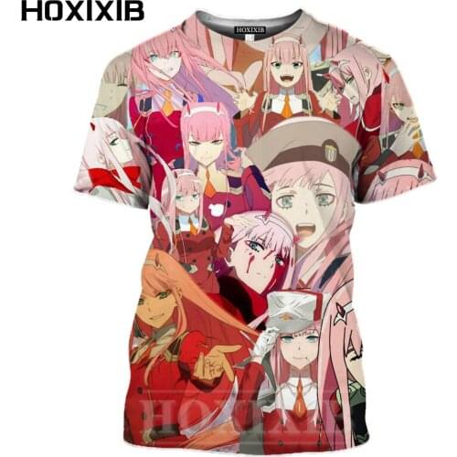 HOXIXIB Hentai Tshirt Women Sexy Maiden Warrior Men 3D Anime Darling In The Franxx T Shirt Senpai Loli Girl ZERO TWO Hot Clothes