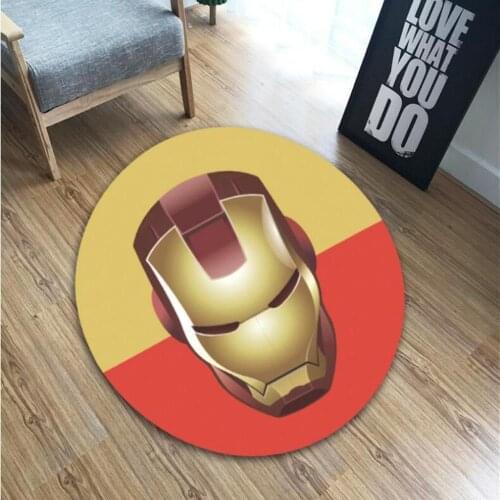 Disney Superhero Iron Man kid Children Boys Game Round Carpet Non-slip Bedroom Living Room Rug Indoor Mat Multiple Sizes Decor