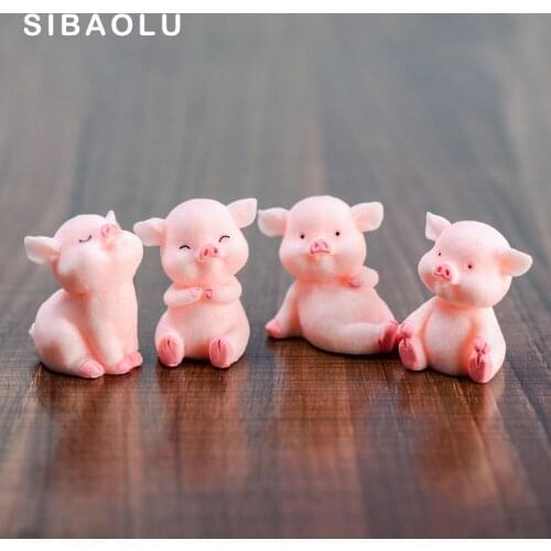 Artificial Pig Piggy figurine animal Model home decor miniature fairy garden house cake desk decoration DIY accessories modern