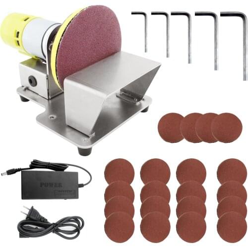 KKmoon Electric Rotary Polisher Table Disc Sander with 7 Variable Speed 20 Pieces 3-Inch Sanding Discs for Polishing Grinding