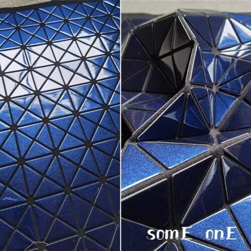 Miyake Creative Bags Fabric Blue Triangle Mirror Reflective DIY Patches Cosplay Decor Craft Modeling Designer Fabric