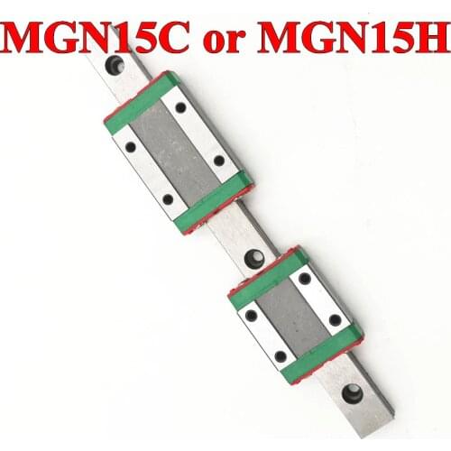 15mm Linear Guide MGN15 L= 100 200 300 350 400 450 500 550 600 700 800 mm linear rail way + MGN15C or MGN15H linear carriage