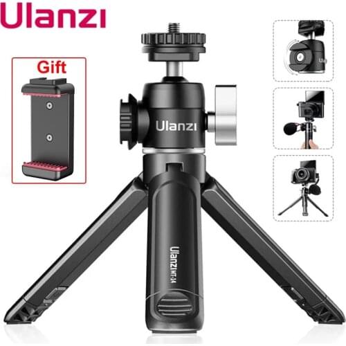 Ulanzi U-Vlog Lite Mini Tripod with 360 Ball Head & Cold Shoe Selfie Stick Tabletop Tripod for Camera IPhone Android Phone DSLR