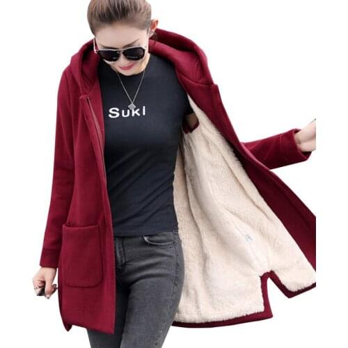 RICORIT Womens Hooded Wool Coat Long Sleeve Jackets Outerwear Female Bulk Thin Hoodies Jackets New Women Woil Jacket Coat