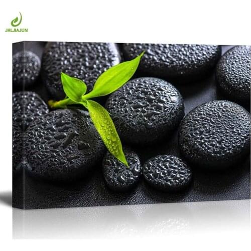 JHLJIAJUN Modular Canvas Green Grass Black Stone Painting Nordic Wall Art Print And Poster Bedroom Living Room Home Decor