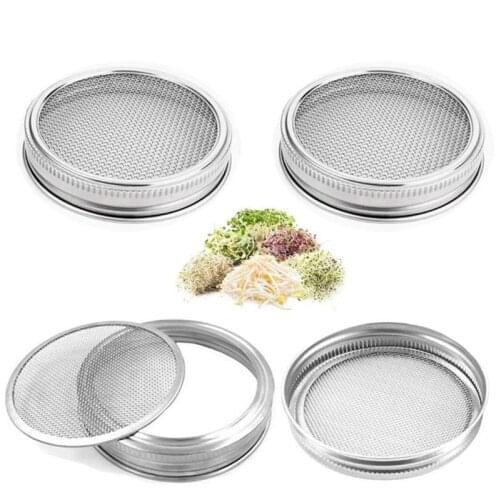 Stainless Steel Sprouter Germination Cover Kit Sprouting Mason Jars With Strainer Lids Stainless Steel Gardening Germinator