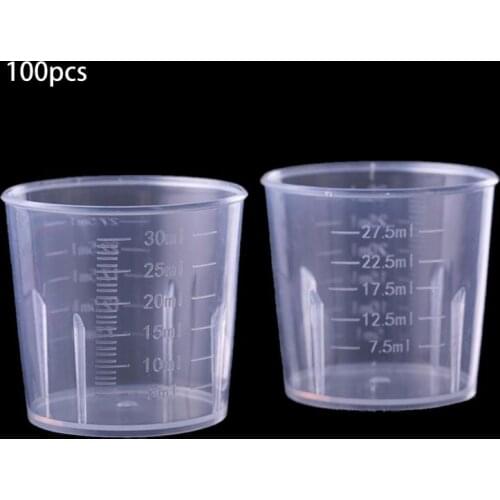 100Pcs 30ML Epoxy Resin Plastic Measuring Cups Kit Resin Mold Jewelry Making Tool